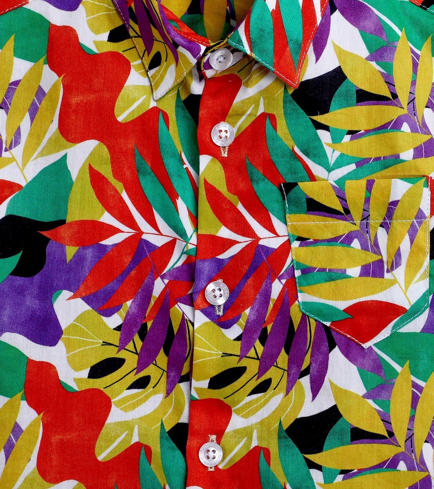 Multi Palms Printed Half Sleeve Shirt