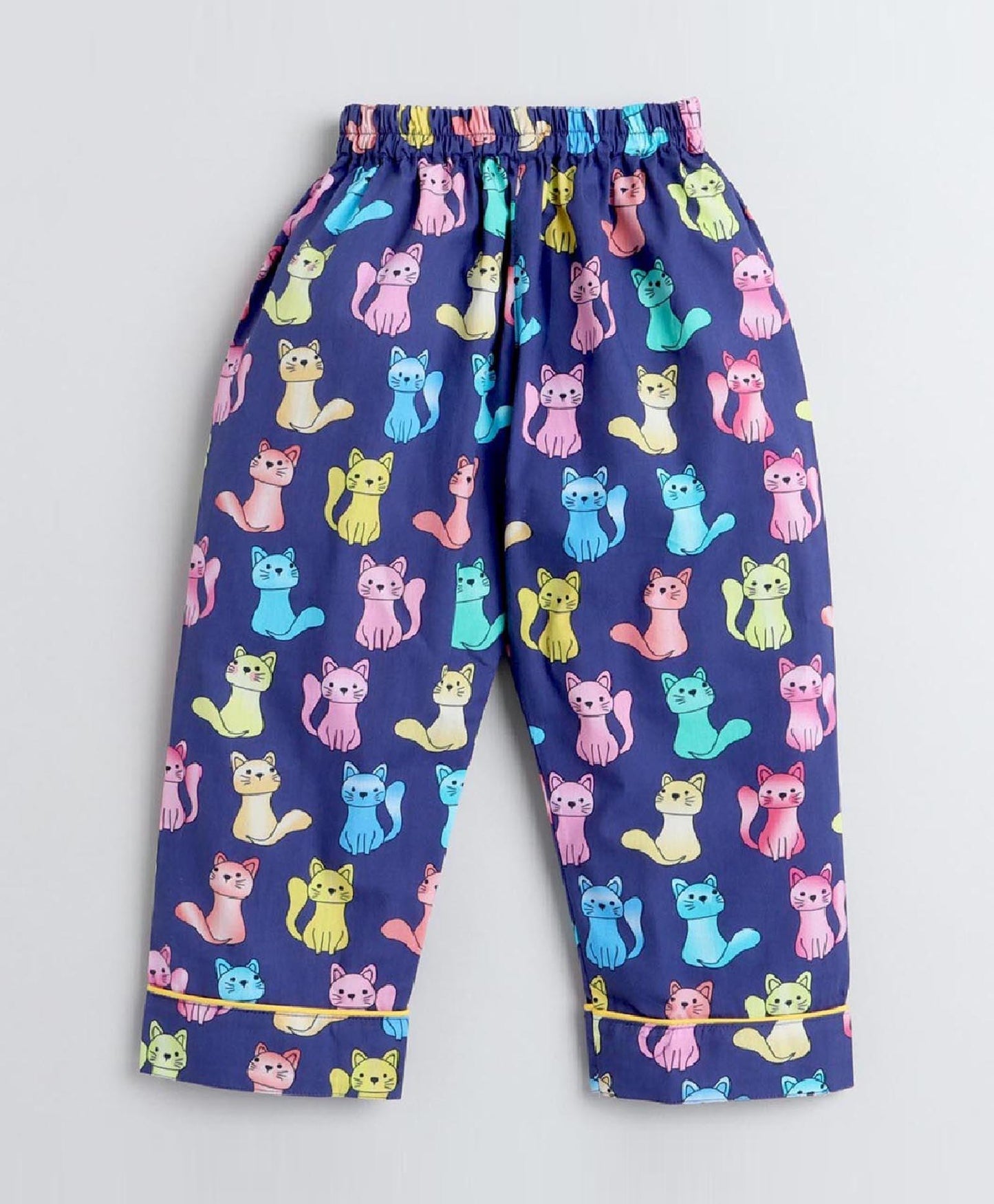 Purple Kitty Printed Night Suit Set