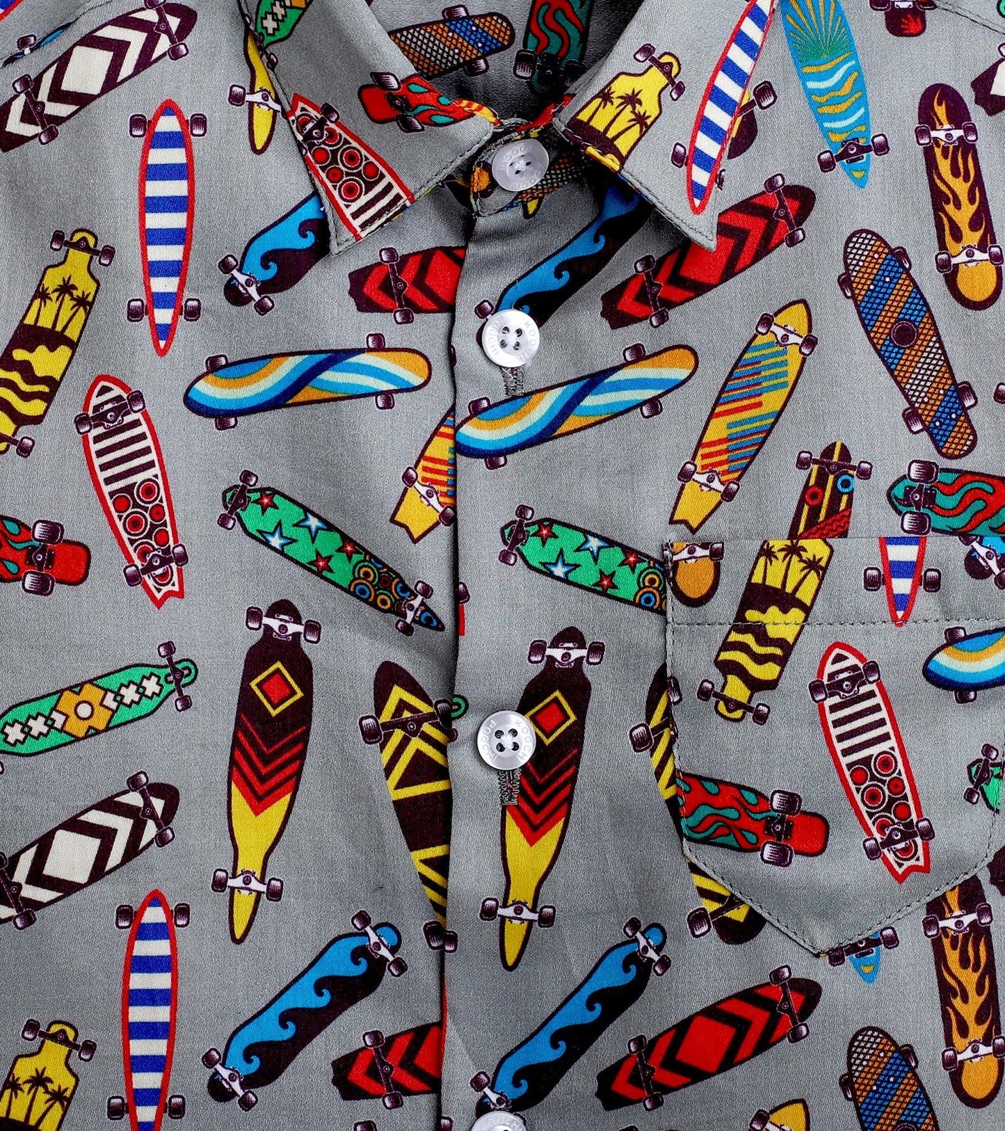 Skateboard Printed Half Sleeve Shirt - koochi Poochi