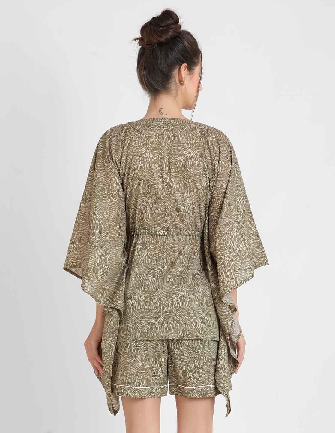 Warli Print Kaftan Shorts Set