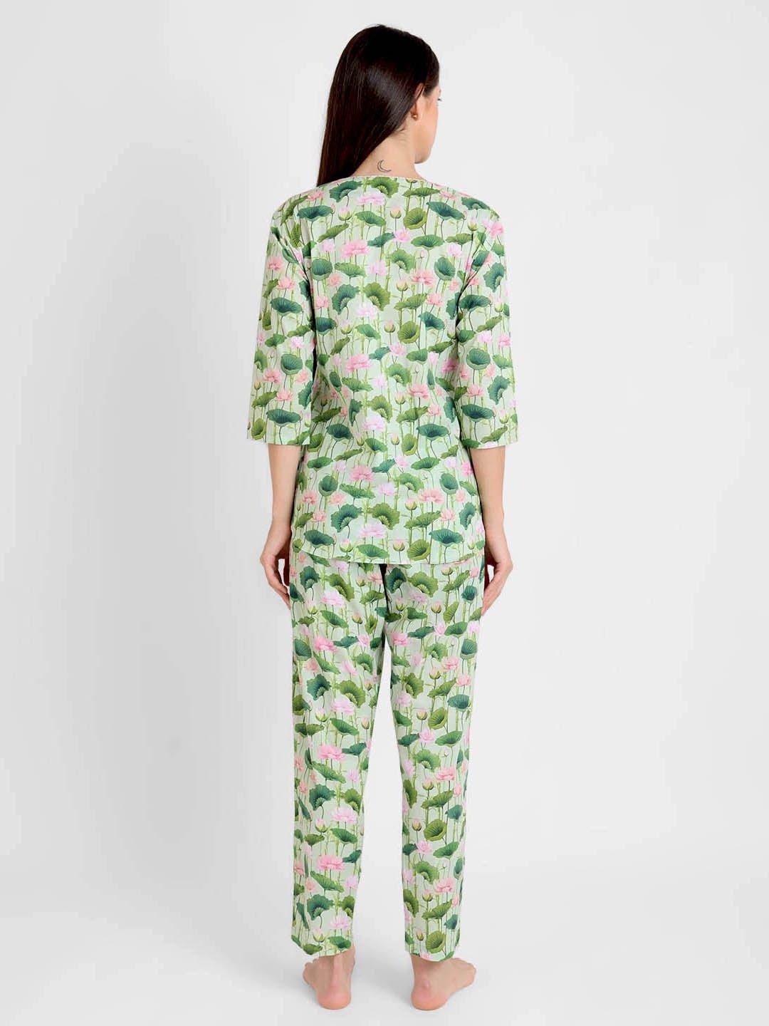 Lotus String Printed Nightsuit Set for Women