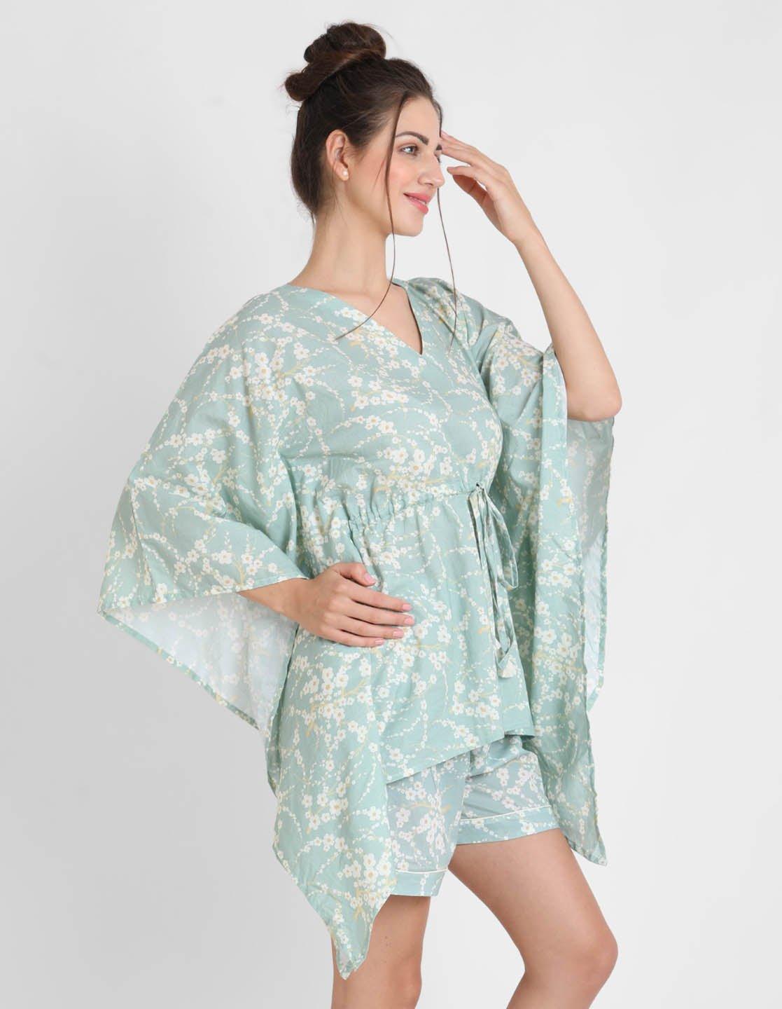 Blossom Print Kaftan Shorts Set