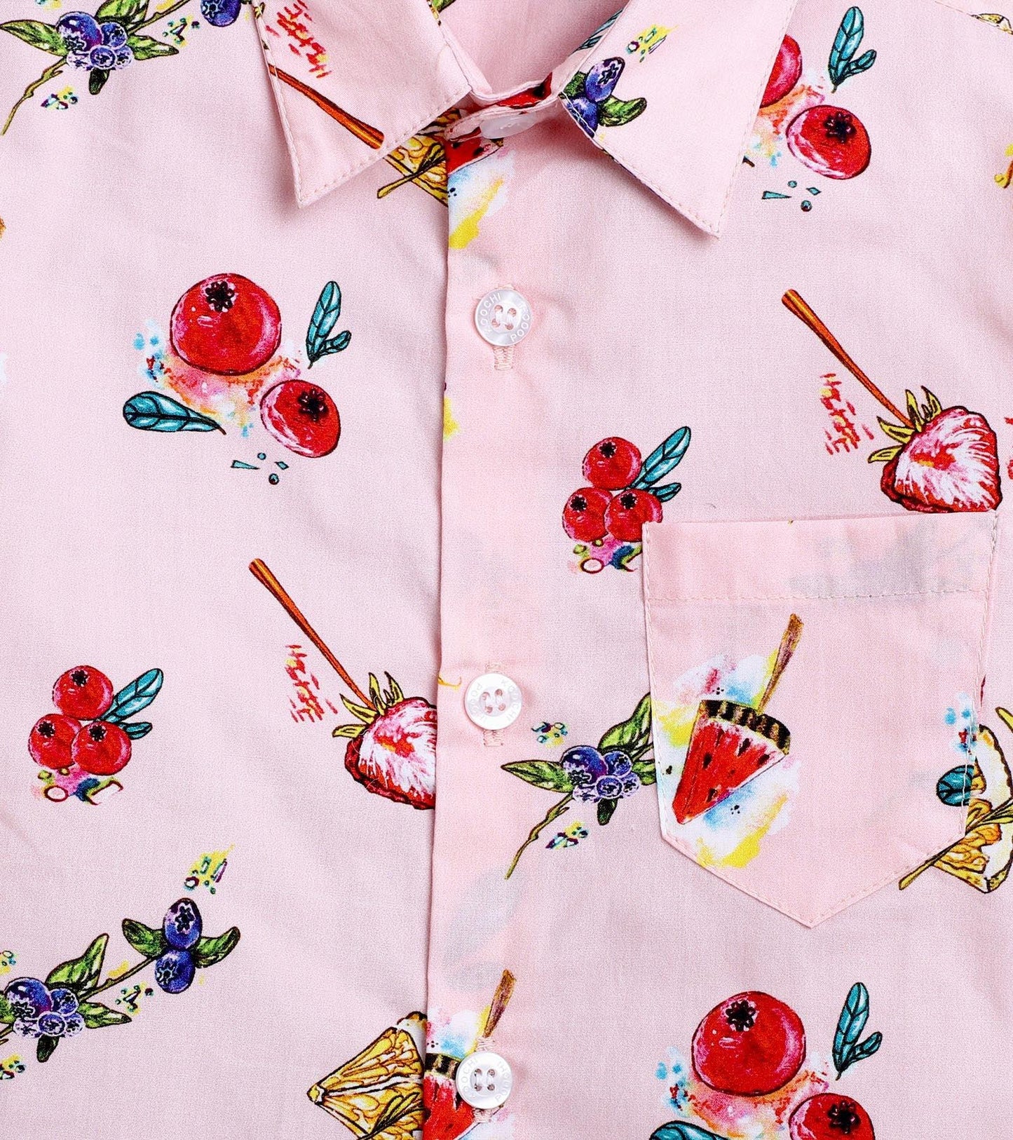 Pink Floral Printed Half Sleeve Shirt