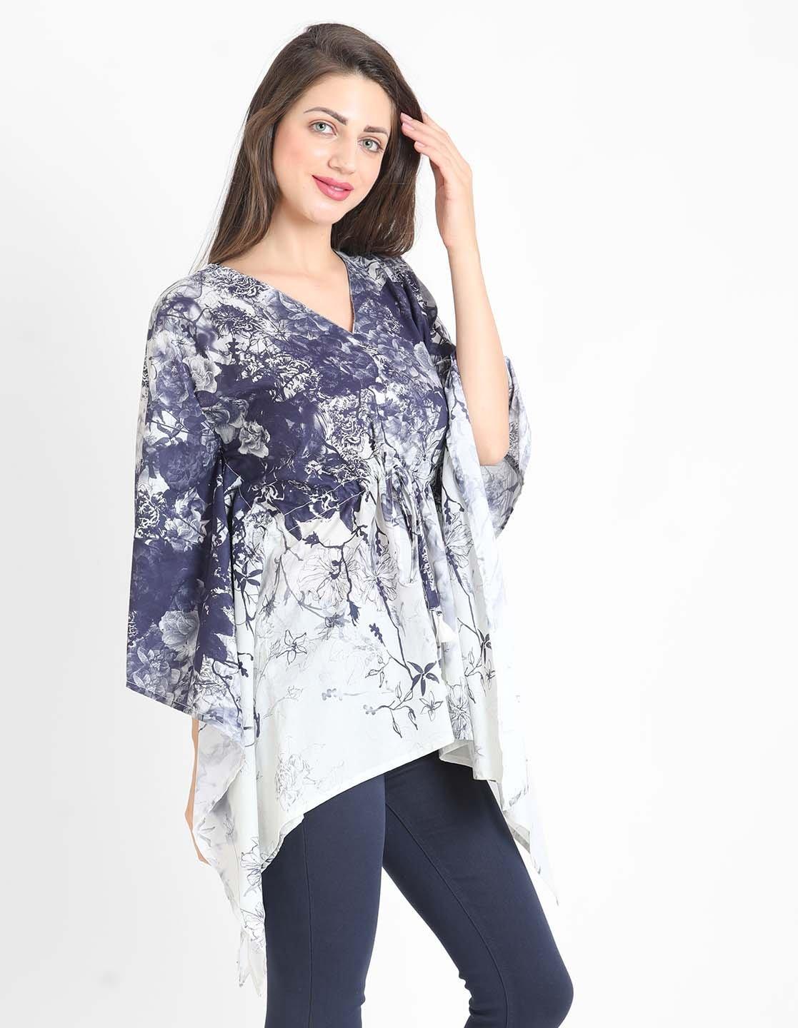 Motif Floral Printed Kaftan