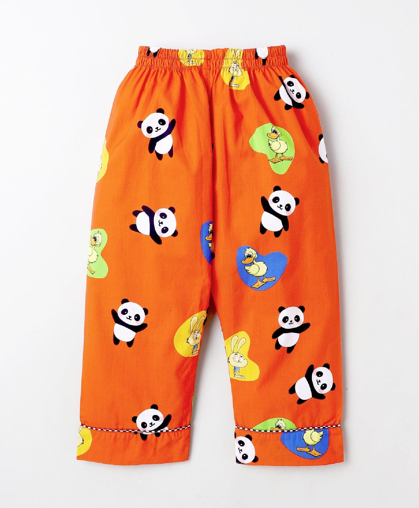 Cuteness In Orange Printed Night Suit Set
