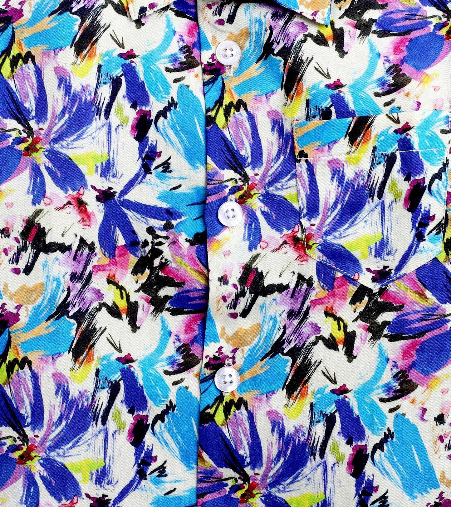 Painterly Floral Printed Half Sleeve Shirt