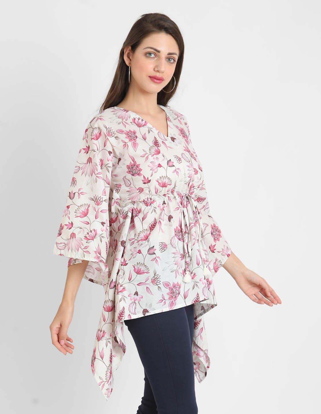Pink Floral Print Kaftan