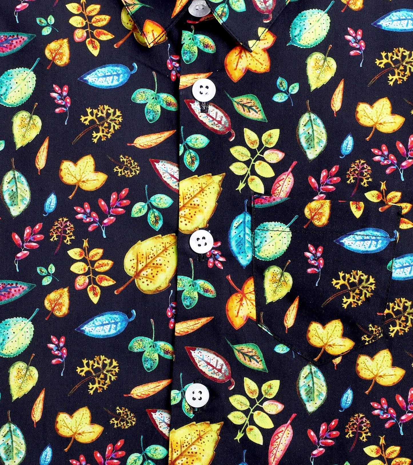Mix Leaf Printed Half Sleeve Shirt