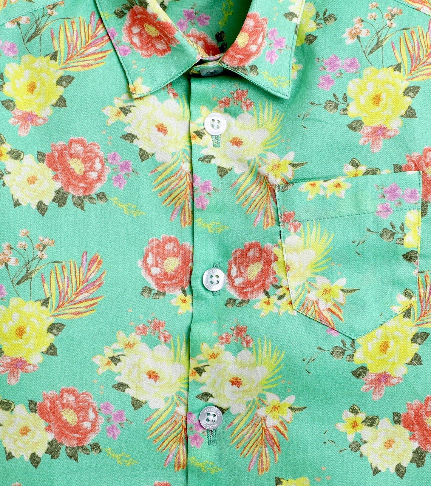 Peony Printed Half Sleeve Shirt