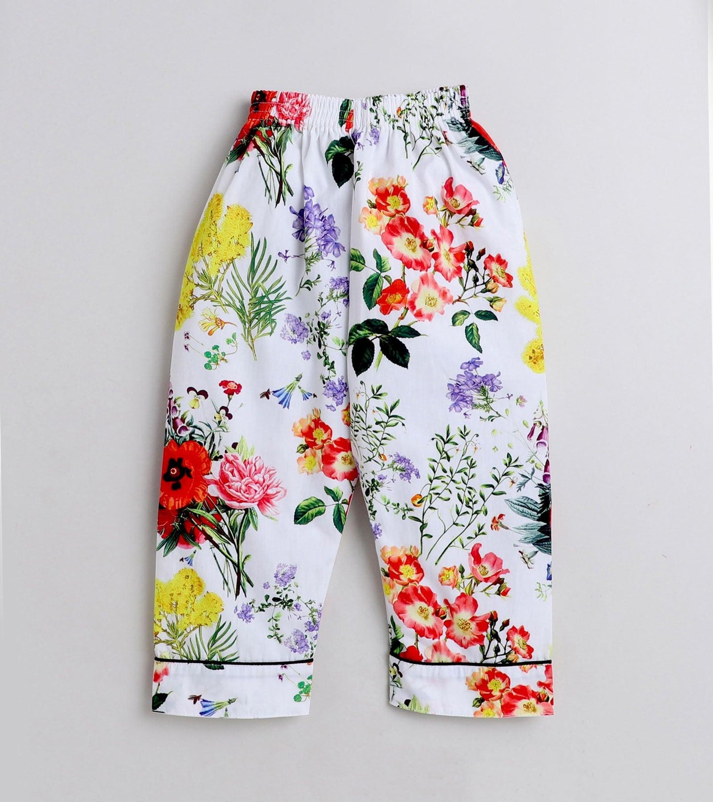 Pearly Floral Printed Nightsuit Set for Girls