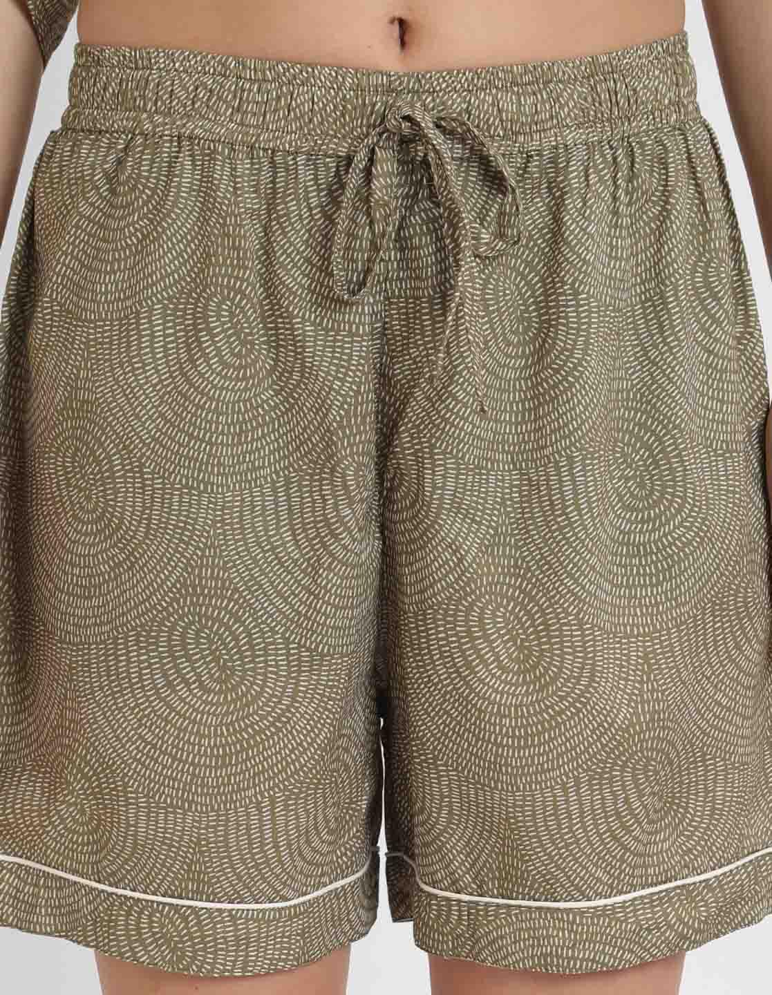 Warli Print Kaftan Shorts Set