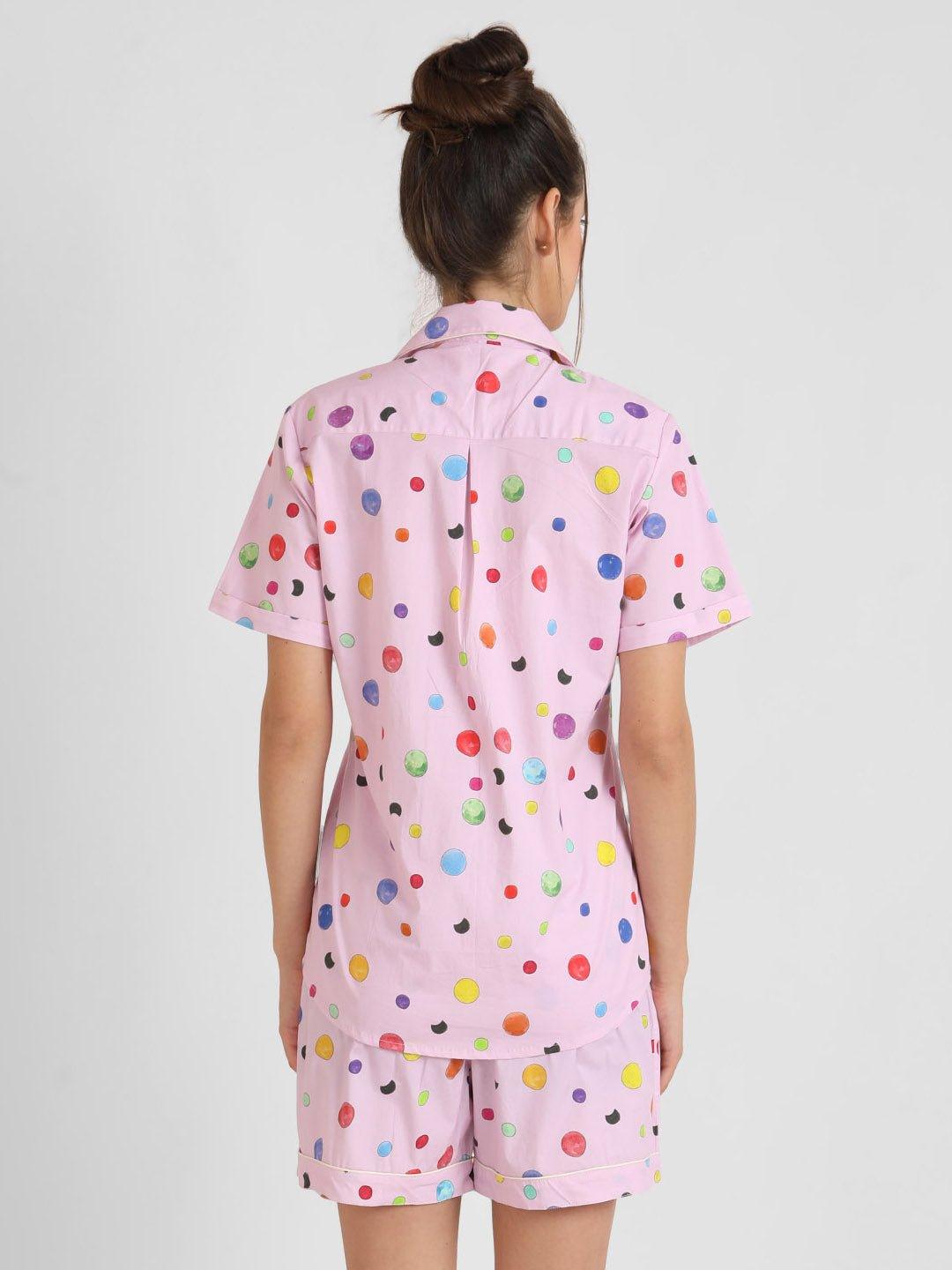 Polkadot Printed Nightsuit Set for Women
