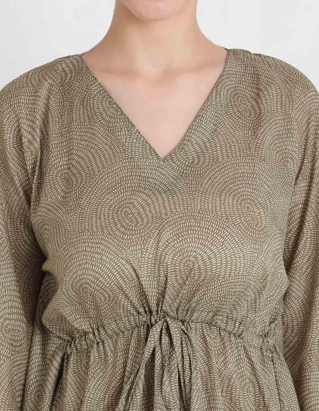 Warli Print Kaftan Pajama Set