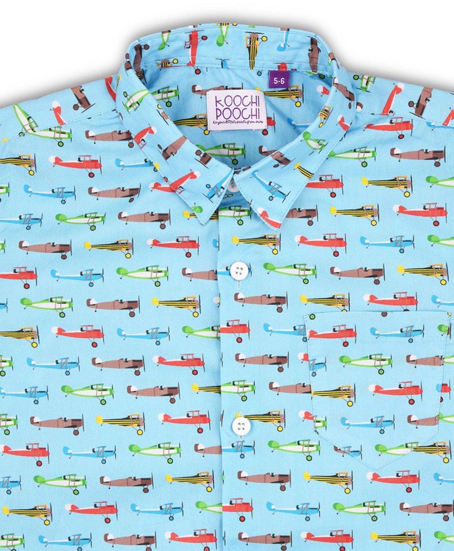 Multi Aeroplane Printed Half Sleeve Shirt