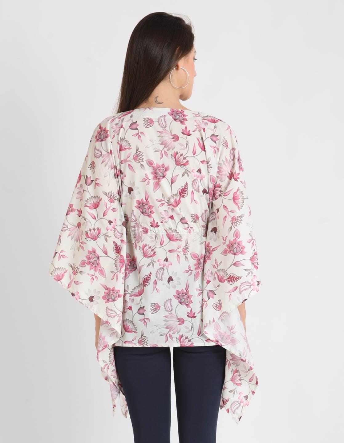 Pink Floral Print Kaftan