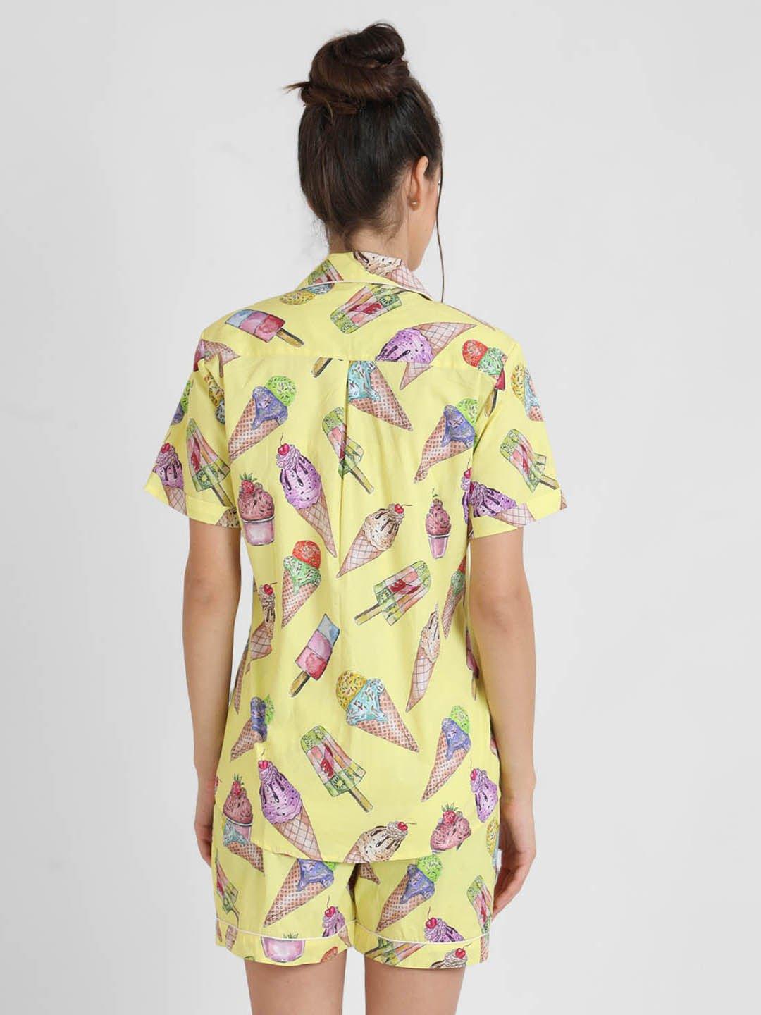 Icecream Printed Nightsuit Set for Women