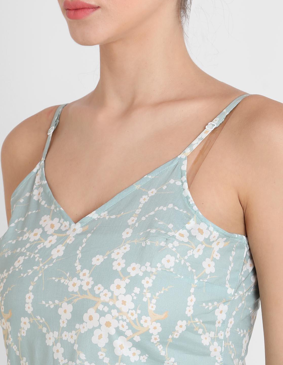 Blossom Printed Singlet Pajama Set for Women