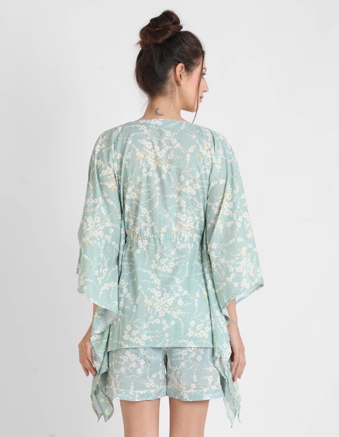 Blossom Print Kaftan Shorts Set