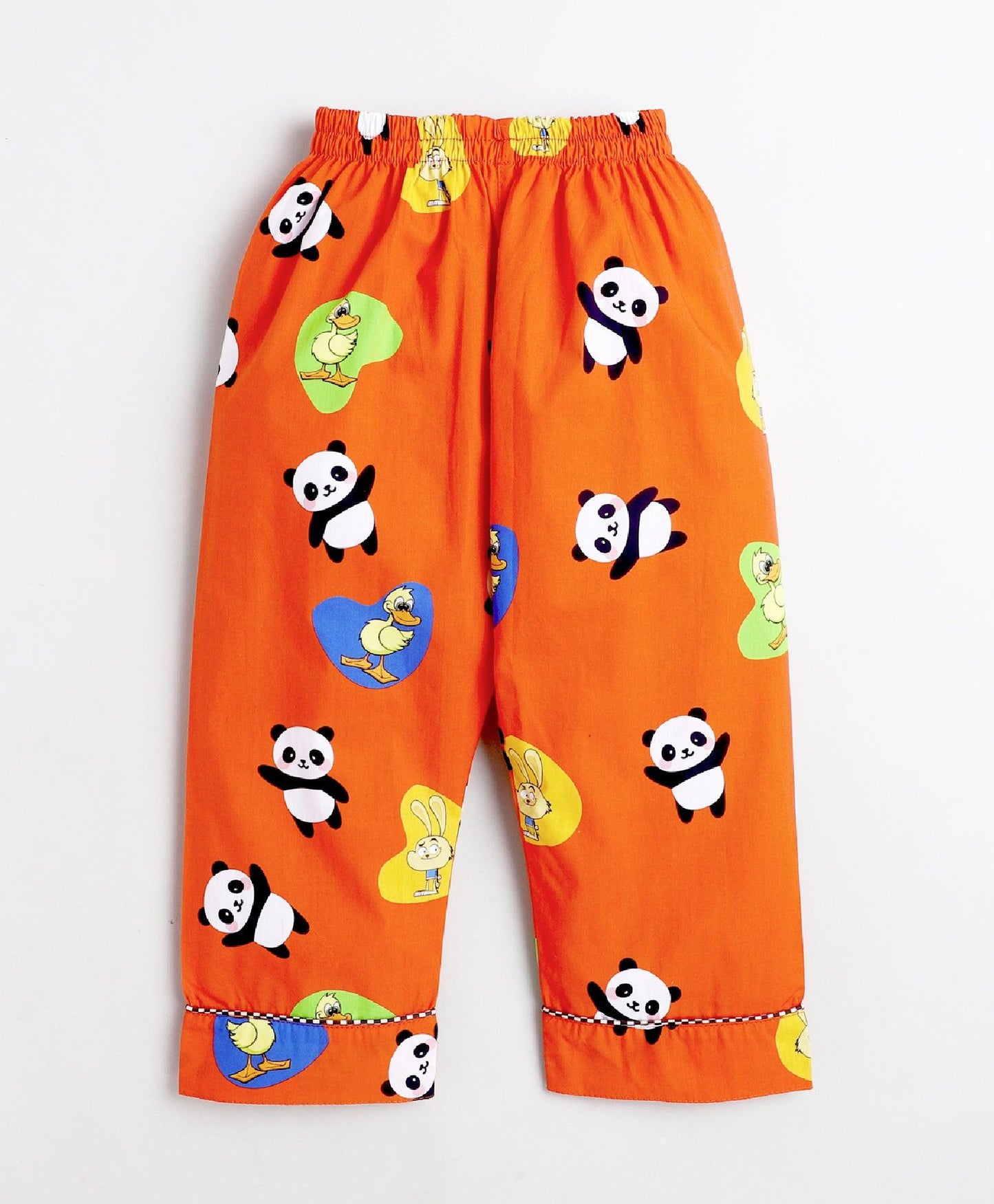 Cuteness In Orange Printed Night Suit Set