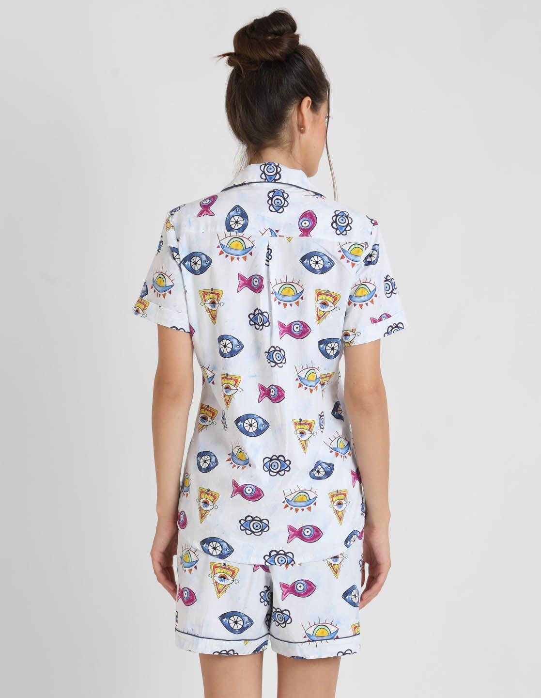 Evileye Printed Nightsuit Set for Women