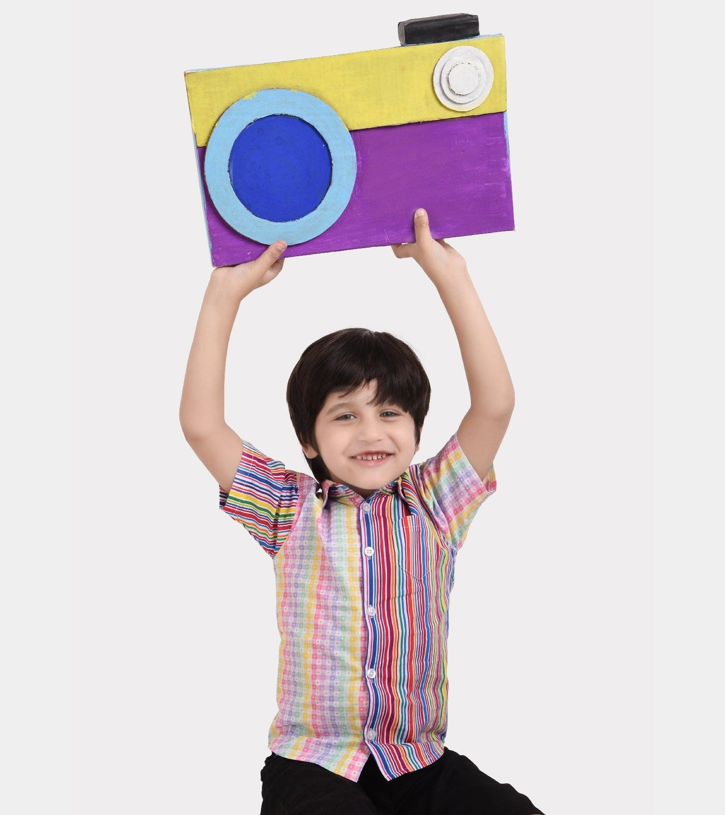 Twin Stripe Printed Boys Shirt