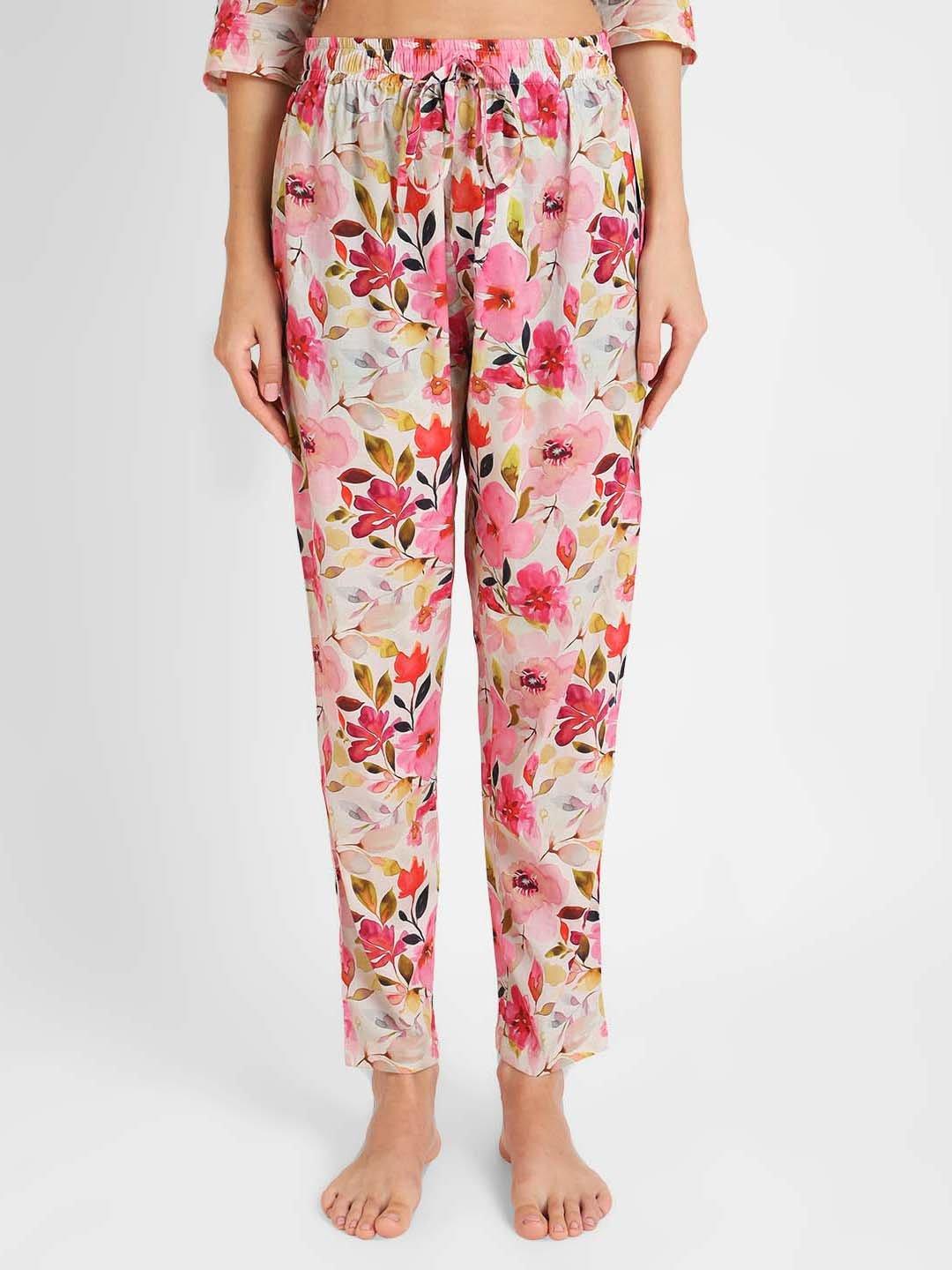 Blush Blossom Printed Nightsuit Set for Women