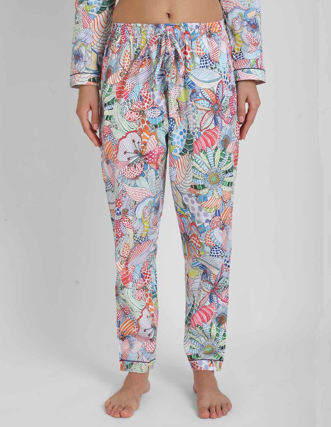Brush Stroke Printed Nightsuit Set for Women