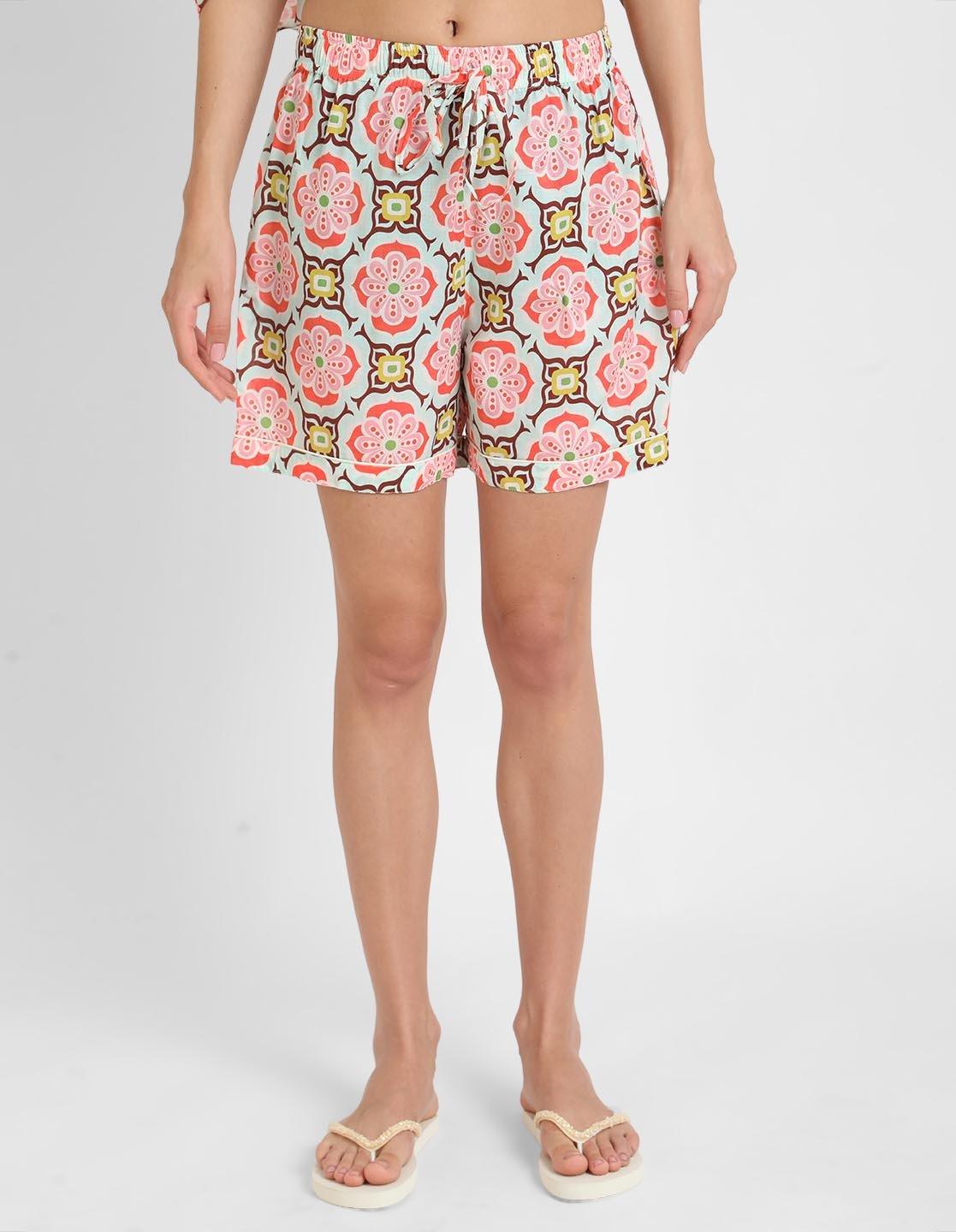 Geometric Print Kaftan Shorts Set