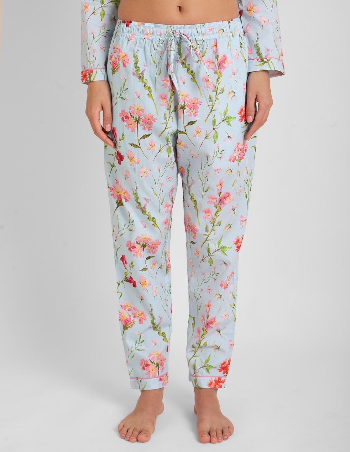 Floral Pink Printed Nightsuit Set for Women