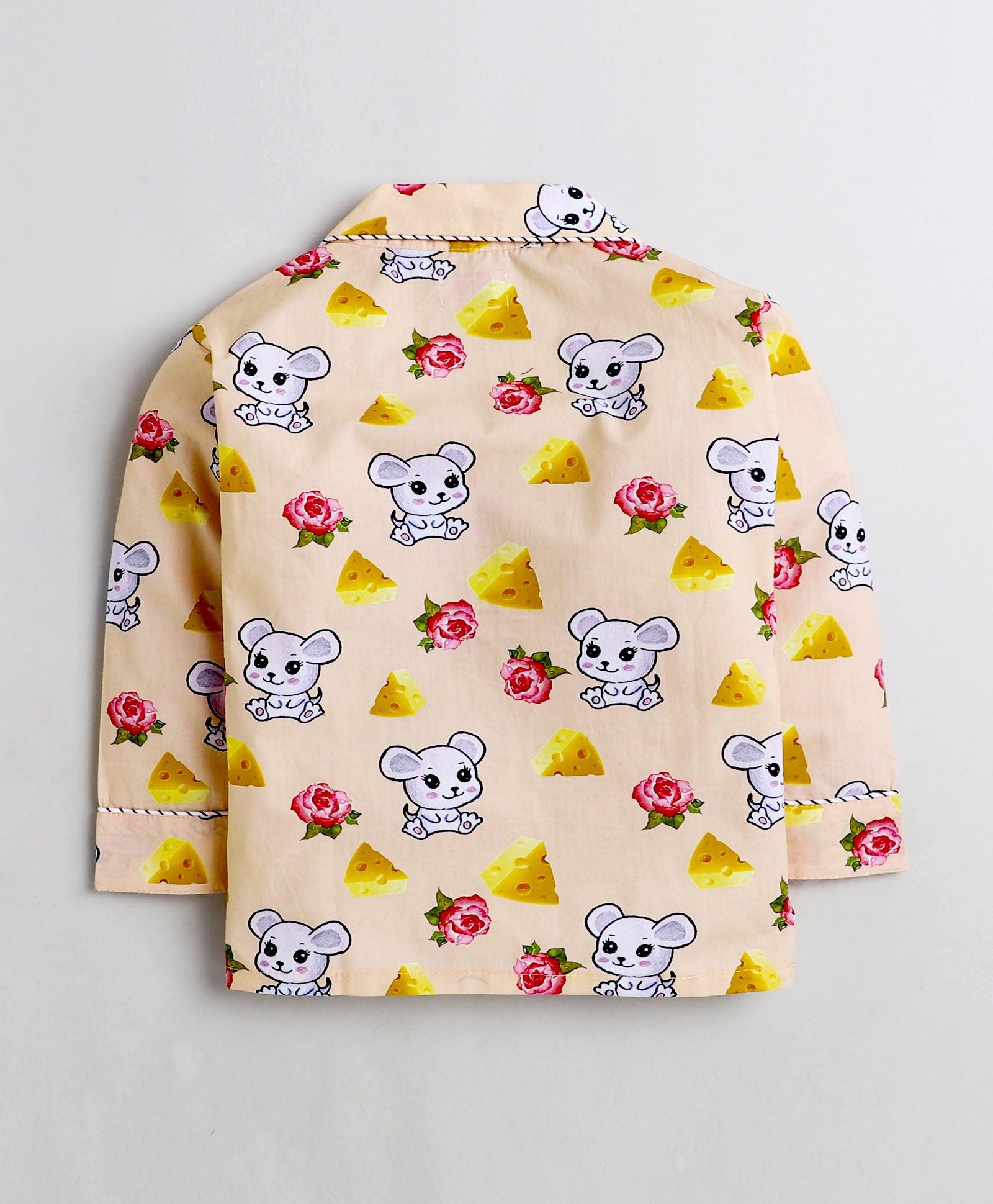 Cheese & Micky Cartoon Printed Night Suit Set - koochi Poochi