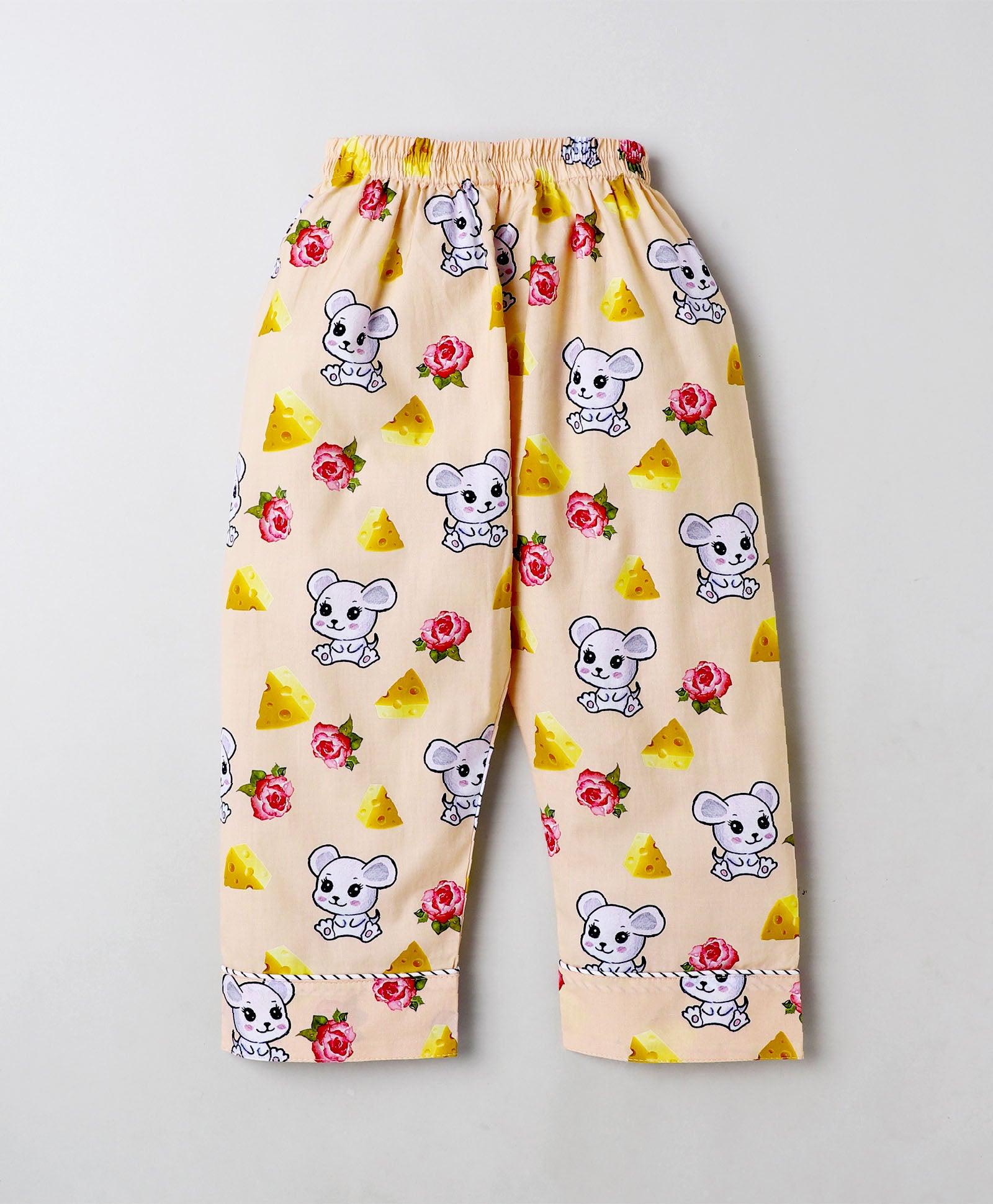 Cheese & Micky Cartoon Printed Night Suit Set - koochi Poochi