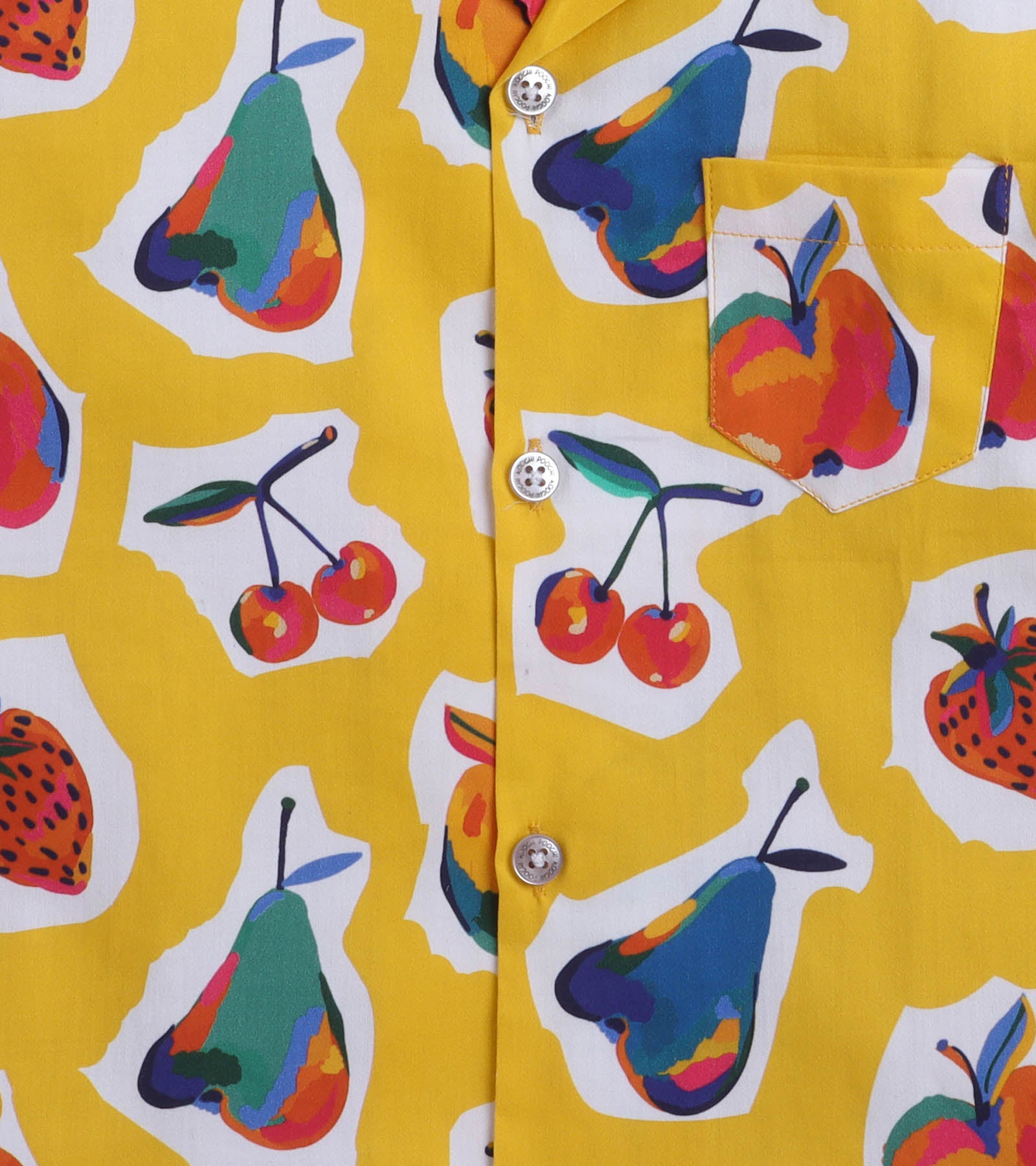 Cherry digi Digital printed Shirt with White solid Shorts