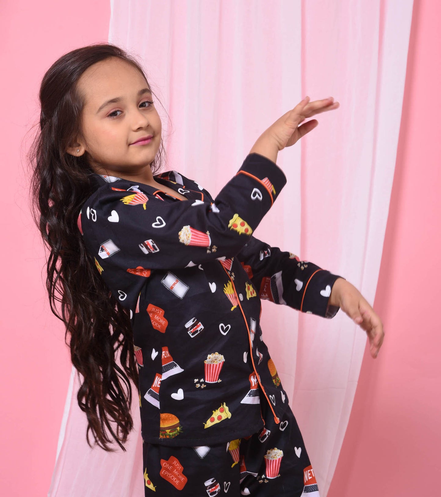 Chillflix Printed Nightsuit Set for Girls