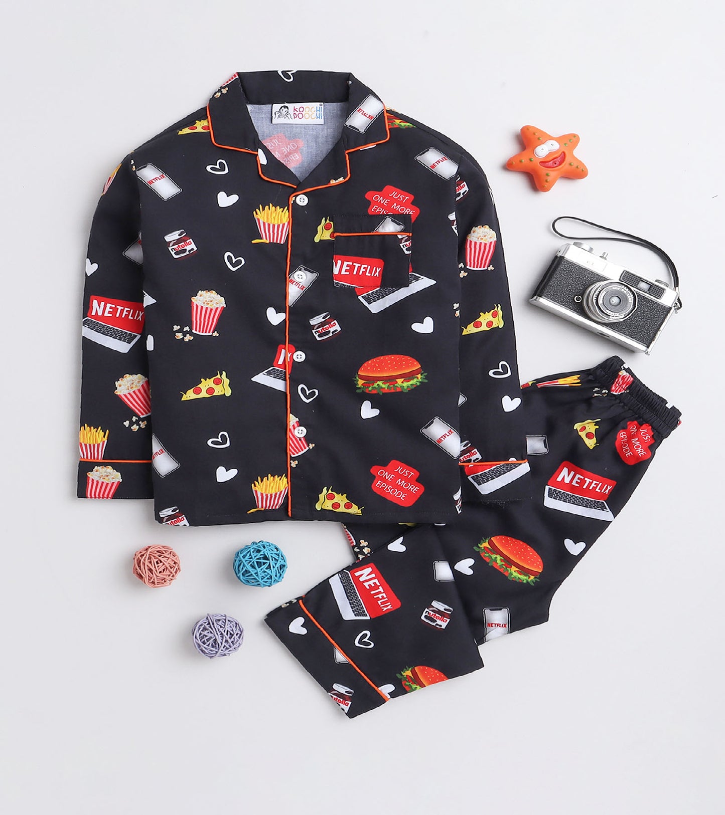 Chillflix Printed Night Suit Set