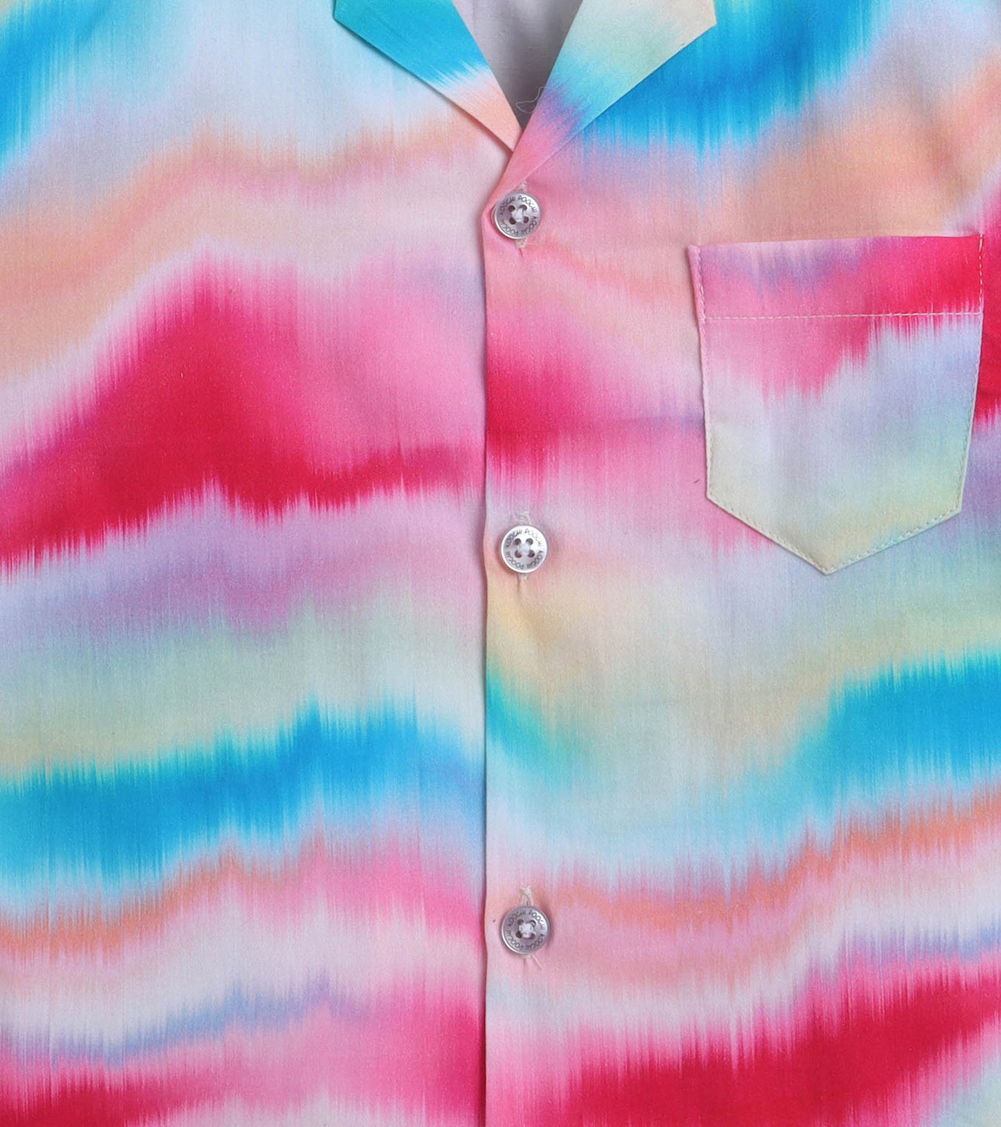 Colour Waves Digital printed Shirt with yellow solid Shorts