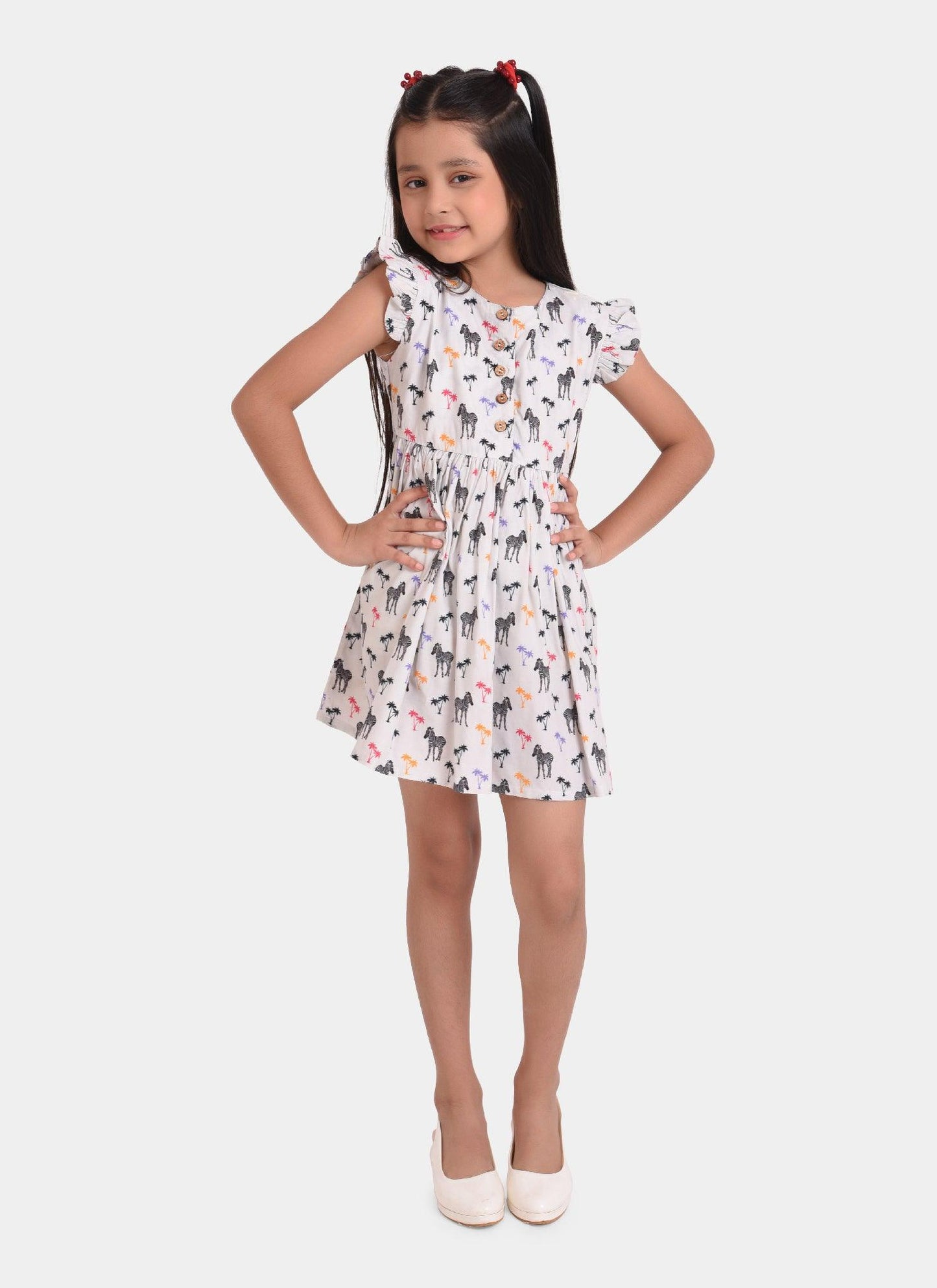 Zebra Miniatures Print Girls Dress
