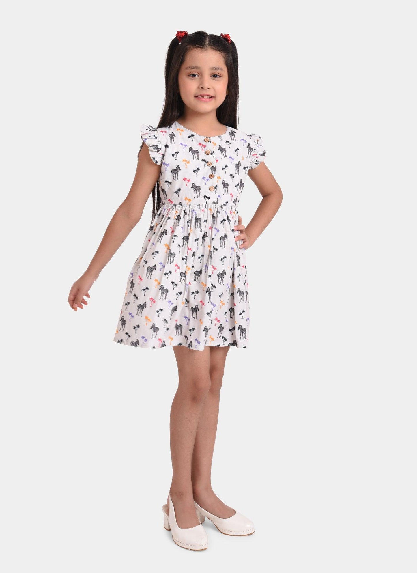 Zebra Miniatures Print Girls Dress