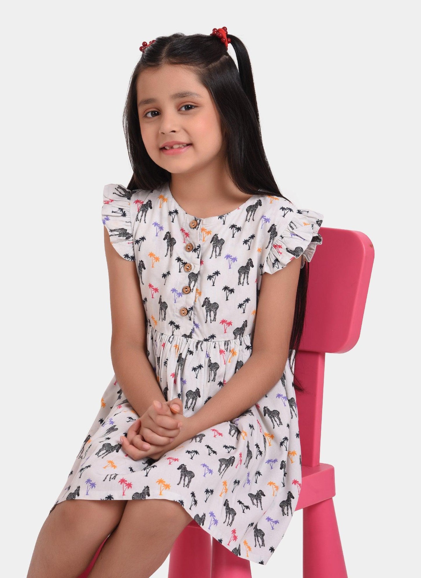 Zebra Miniatures Print Girls Dress
