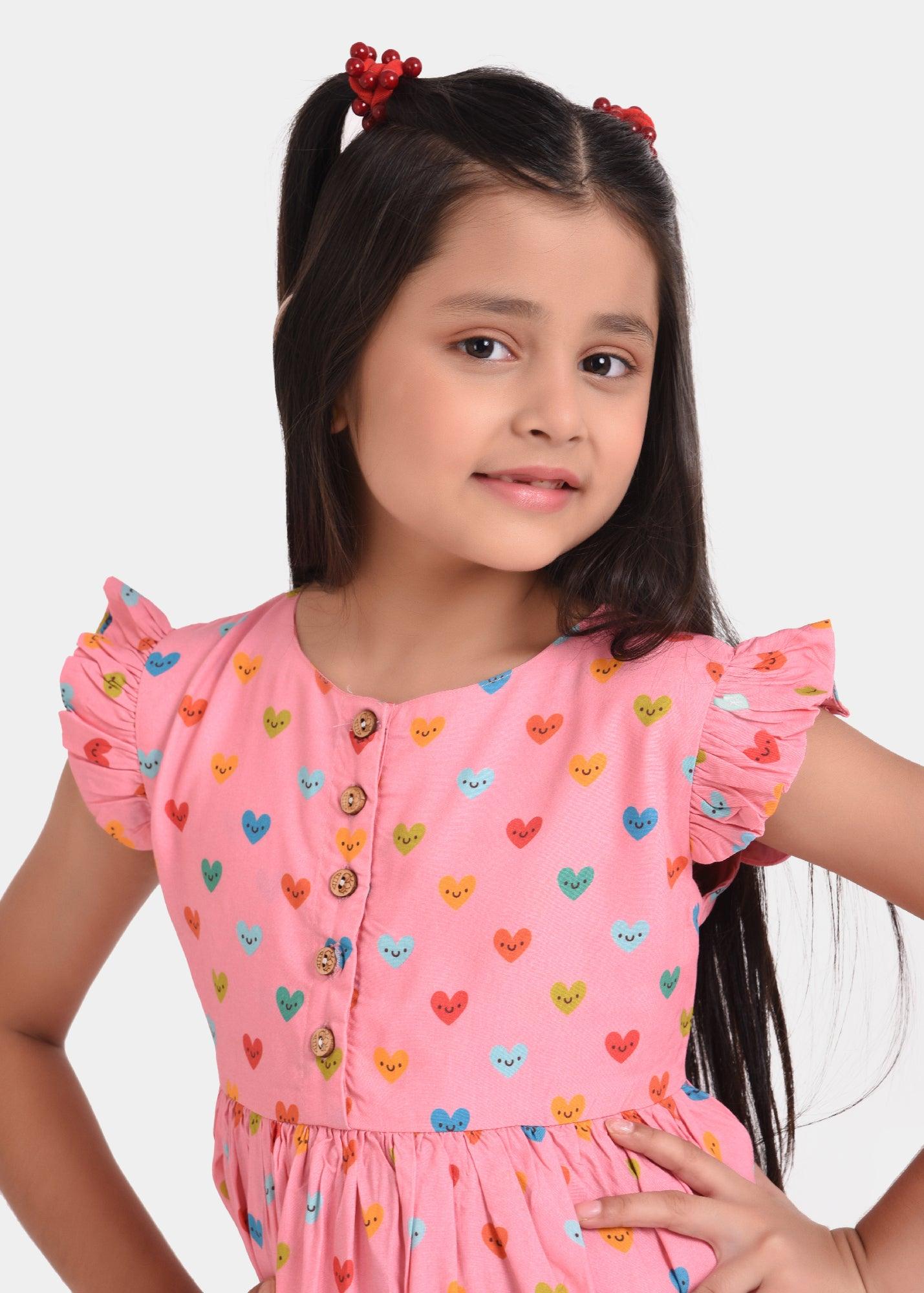 Love Blush Print Girls Dress