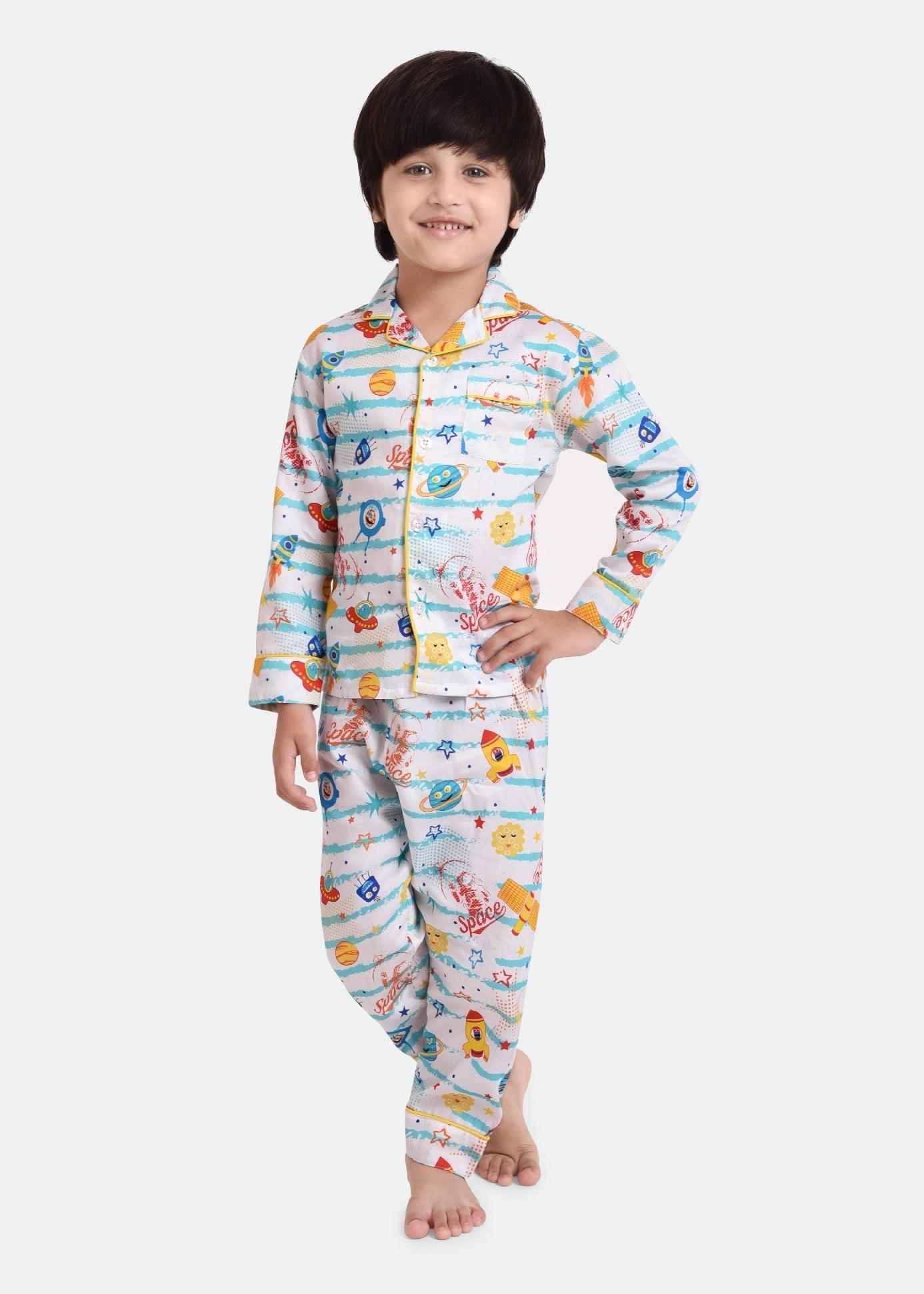 Space Enthusiast Printed Night Suit Set - koochi Poochi