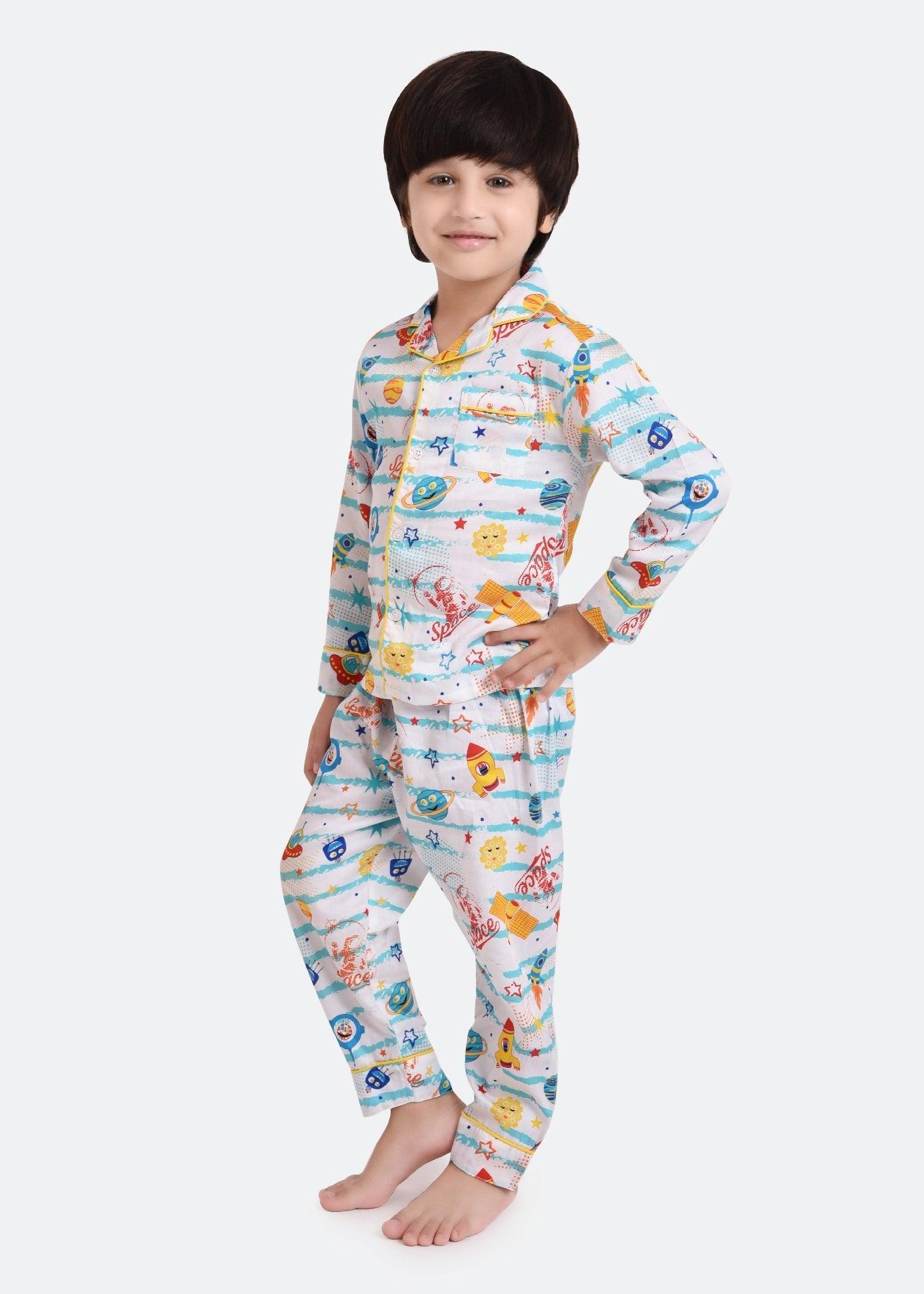 Space Enthusiast Printed Night Suit Set - koochi Poochi