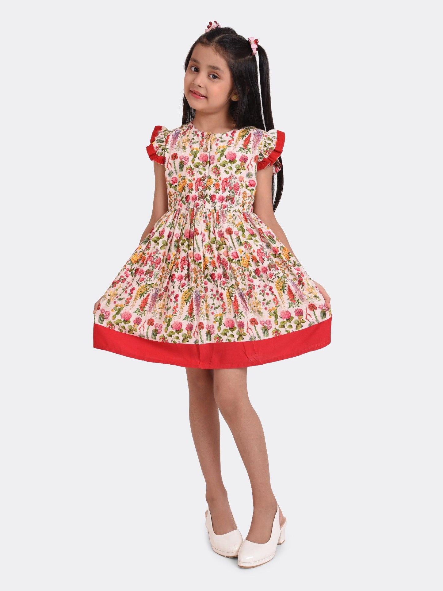 Spring Floral Print Girls Dress - koochi Poochi