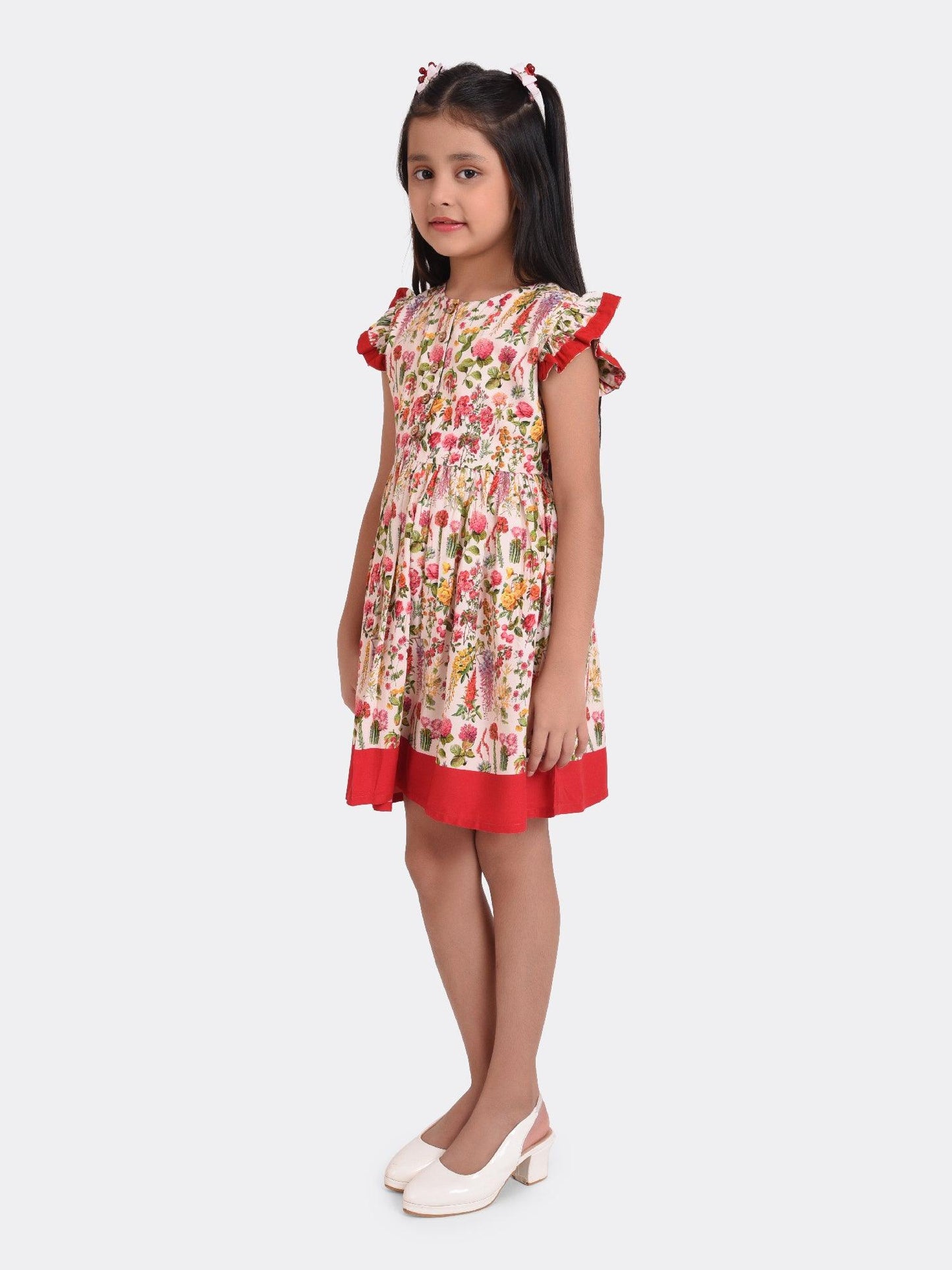 Spring Floral Print Girls Dress - koochi Poochi