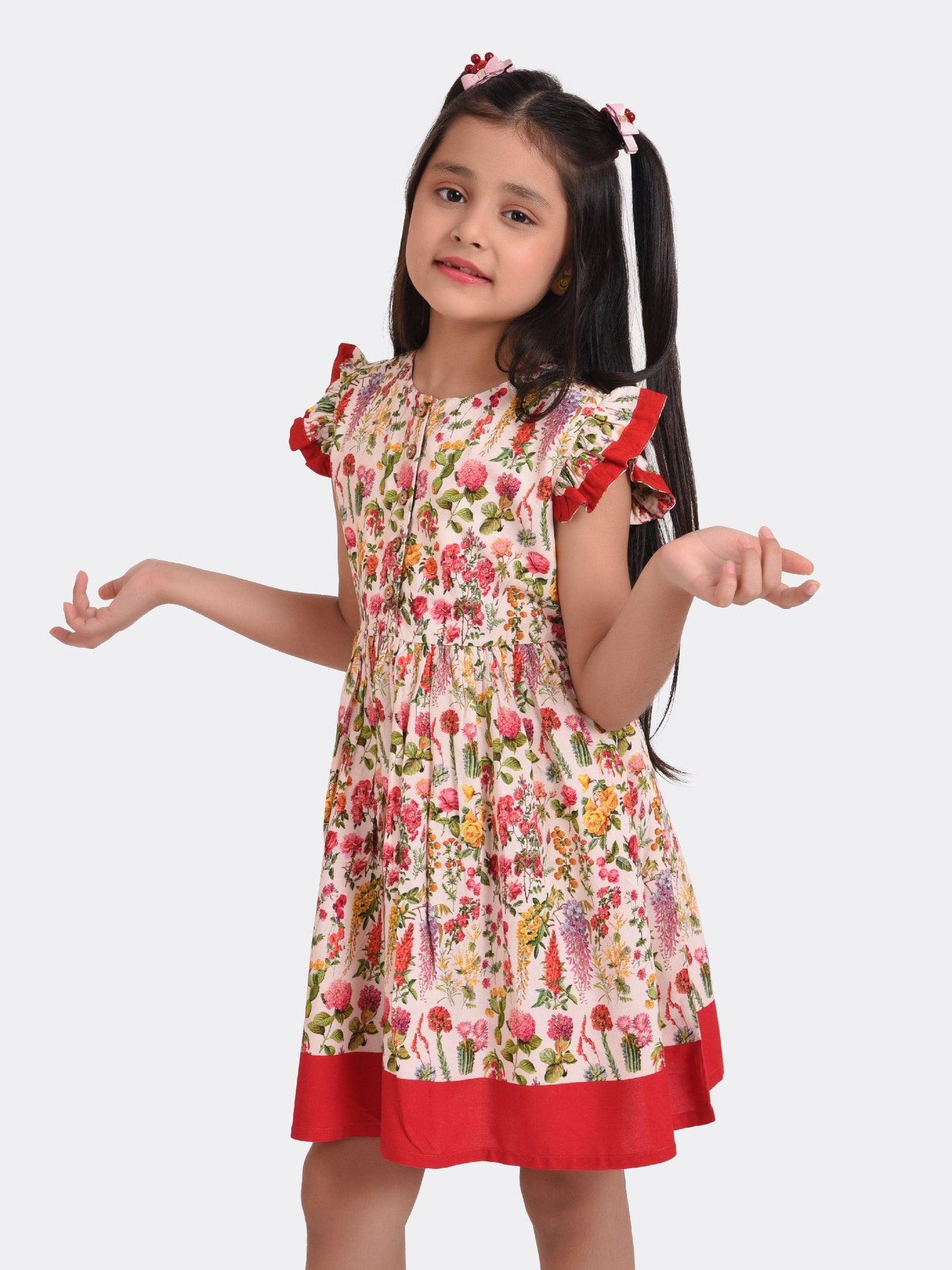 Spring Floral Print Girls Dress - koochi Poochi