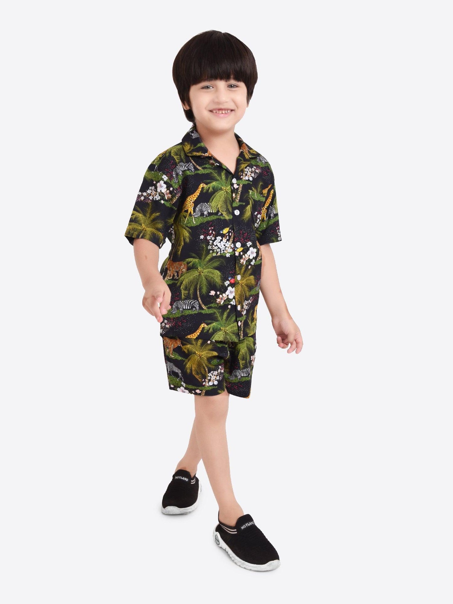 Dark Safari Printed Cord Set for Boys