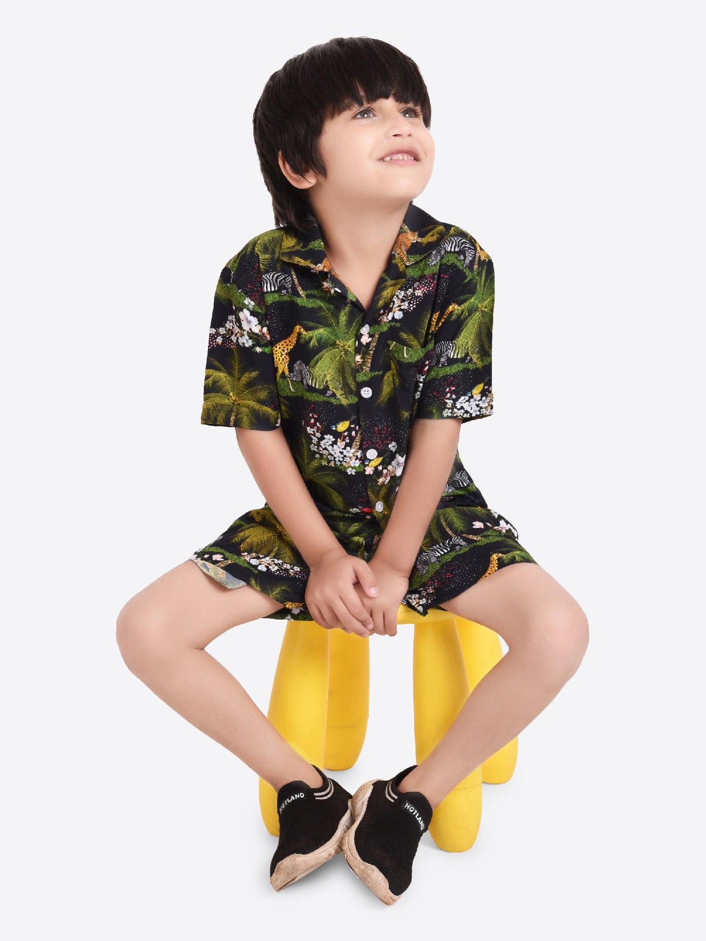 Dark Safari Printed Cord Set for Boys