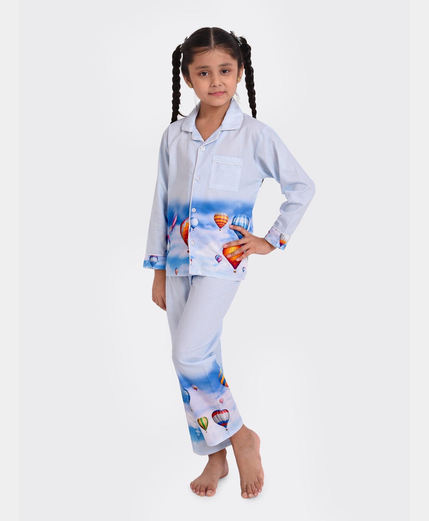 Hot Air Baloon Printed Nightsuit Set