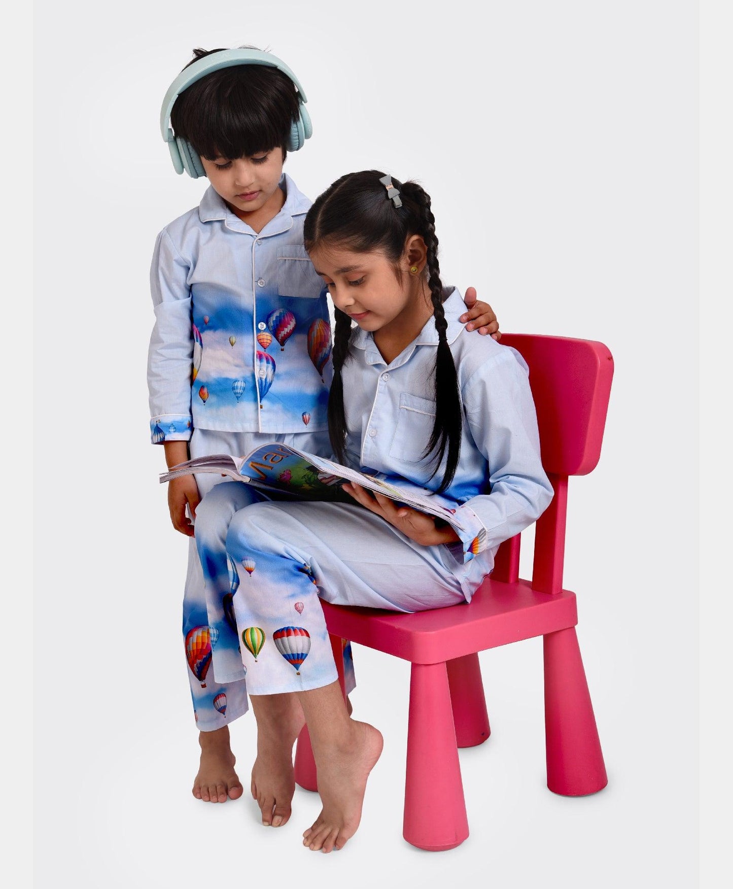 Hot Air Baloon Printed Nightsuit Set