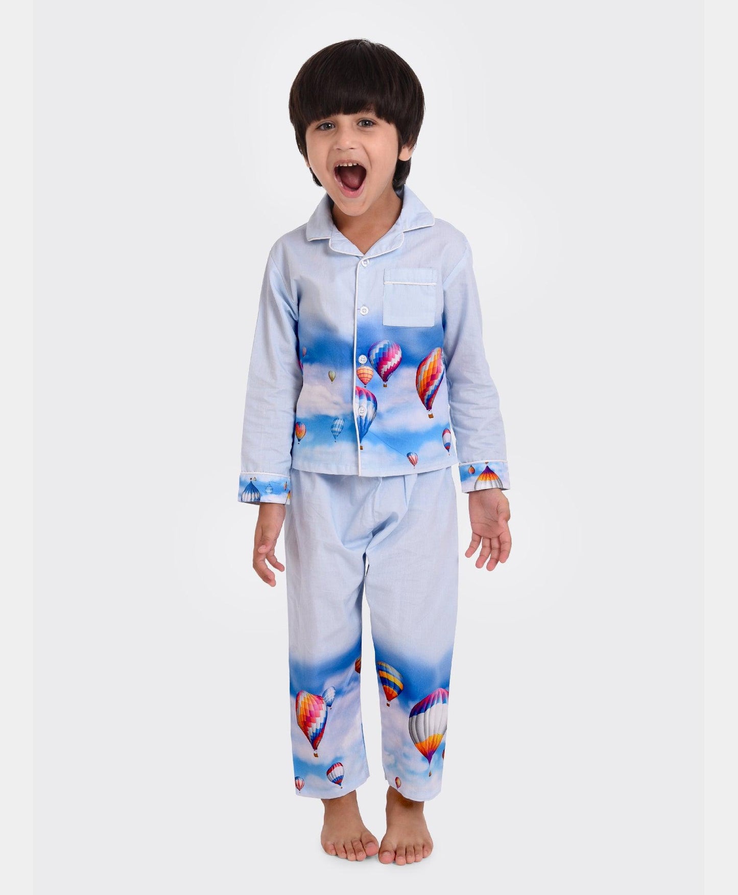 Hot Air Baloon Printed Nightsuit Set