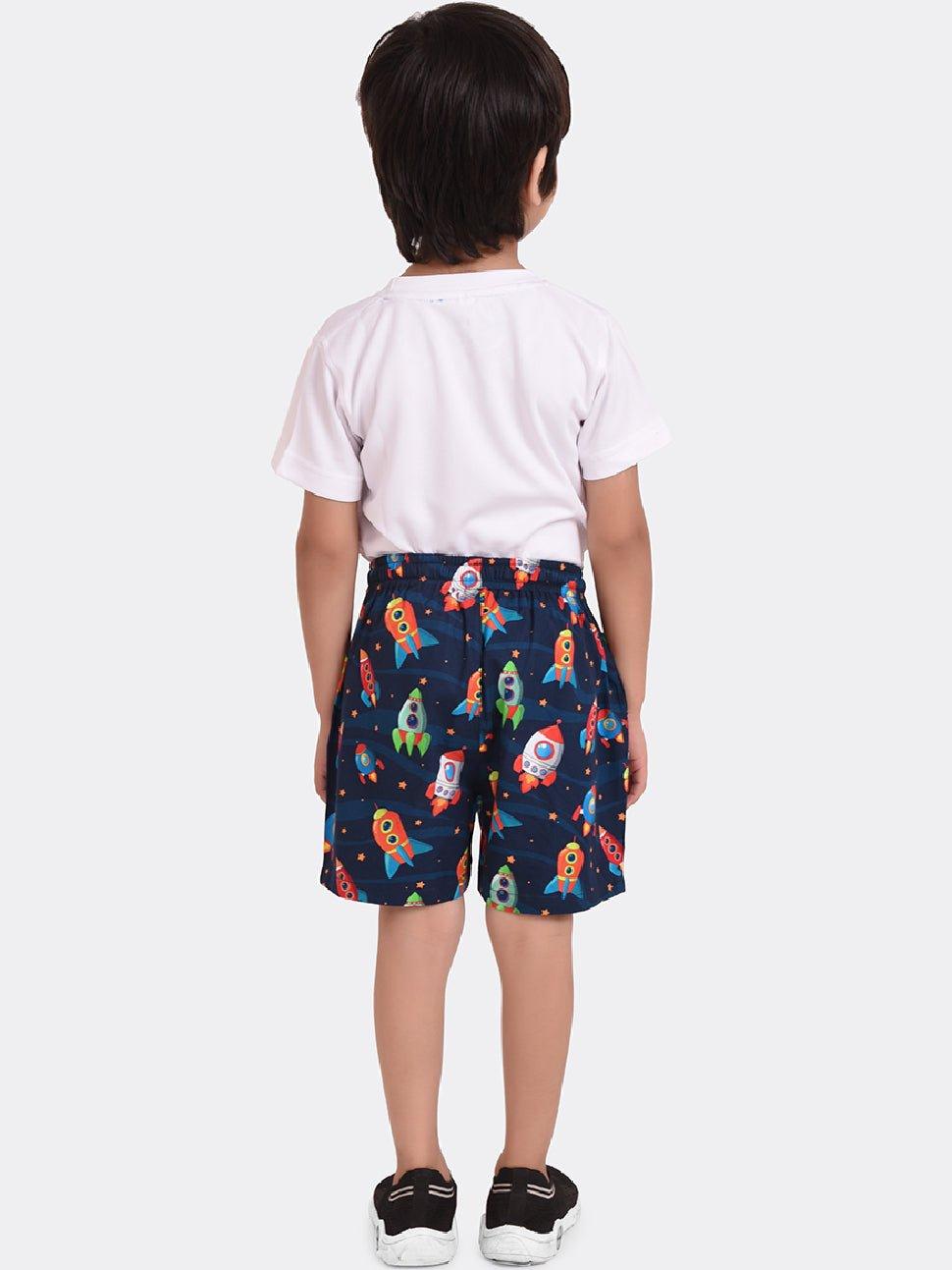 Space Print Boys Shorts - koochi Poochi